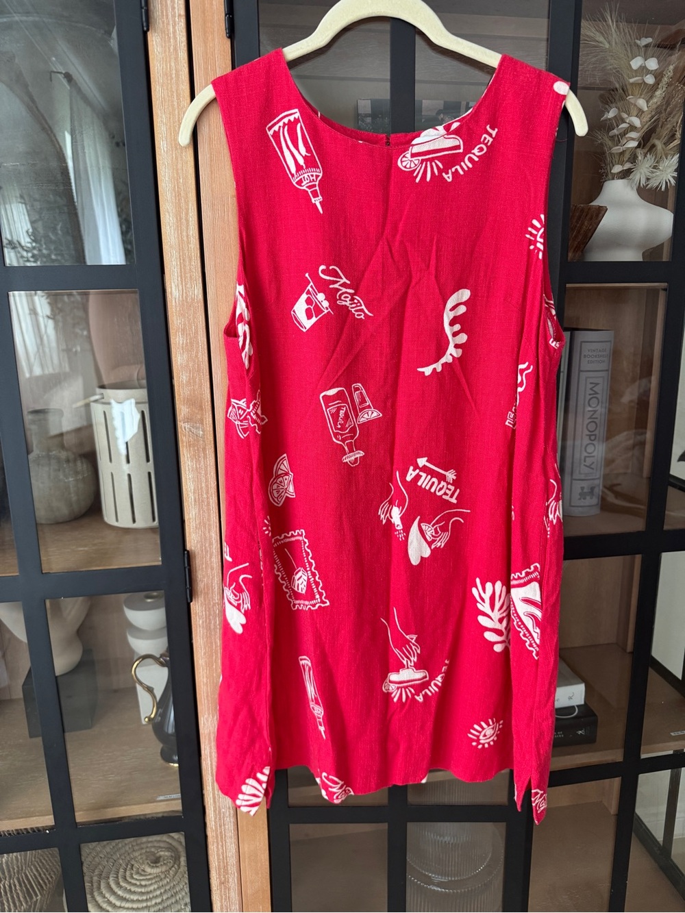 Paper heart tequila shift dress linen roundneck pockets doodles anthropologie